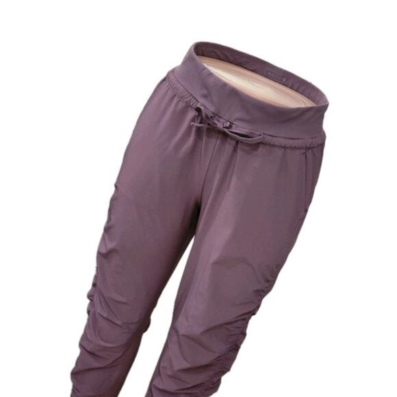 Athleta Attitude‎ Pants Women's Size 2 Volcanic Violet Ruched Jogger Drawstring - Picture 2 of 13